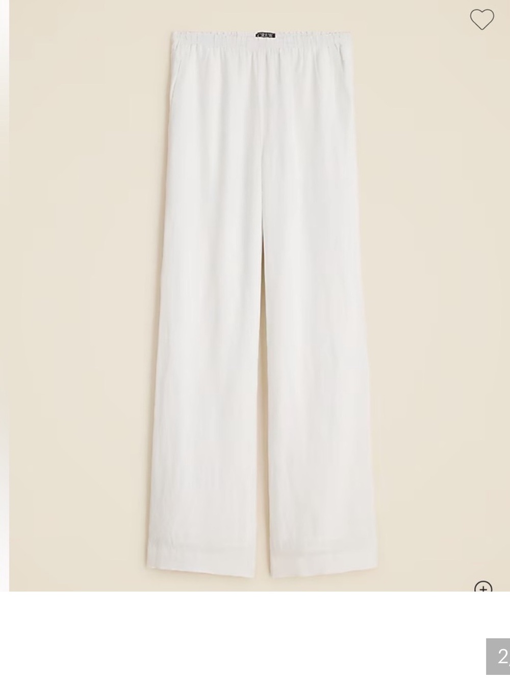 J. Crew Cosmo Pant in White Linen